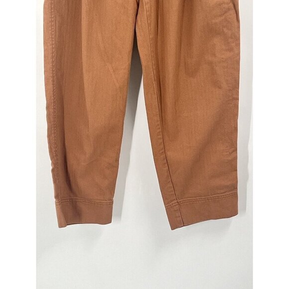 Madewell Paperbag Brown Straight Leg Pants Sz 26 AJ460 - Picture 2 of 6
